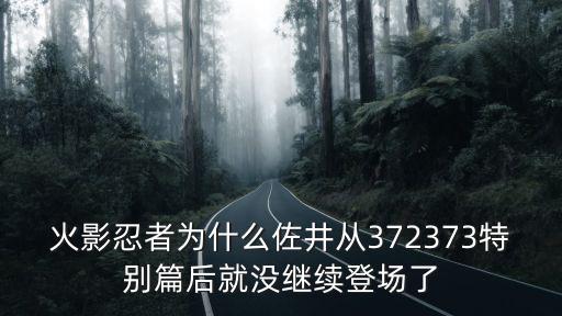 火影忍者为什么佐井从372373特别篇后就没继续登场了