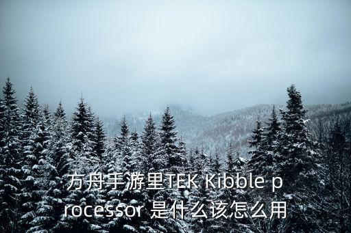 方舟手游里TEK Kibble processor 是什么该怎么用