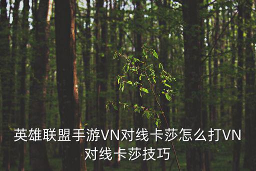 英雄联盟手游VN对线卡莎怎么打VN对线卡莎技巧