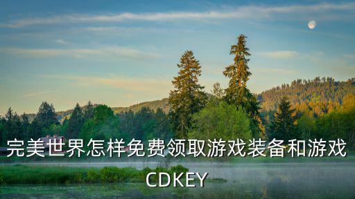 完美世界怎样免费领取游戏装备和游戏CDKEY