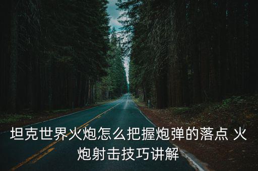 坦克世界火炮怎么把握炮弹的落点 火炮射击技巧讲解