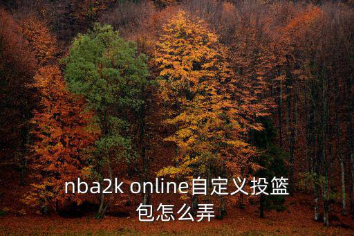 nba2k online自定义投篮包怎么弄