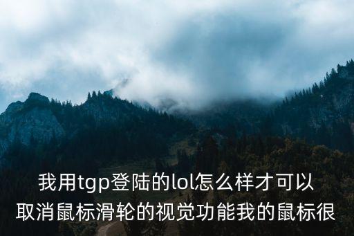 我用tgp登陆的lol怎么样才可以取消鼠标滑轮的视觉功能我的鼠标很