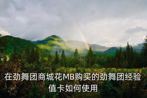 在劲舞团商城花MB购买的劲舞团经验值卡如何使用