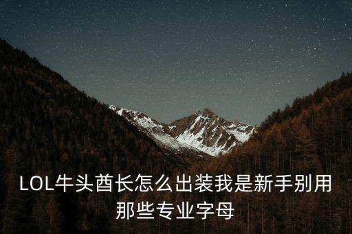 LOL牛头酋长怎么出装我是新手别用那些专业字母