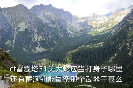 cf雷霆塔31关大蛇应当打身子哪里还有蓄满的能量条那个武器干甚么