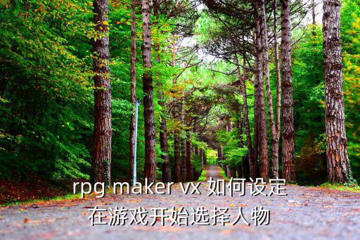 rpg maker vx 如何设定在游戏开始选择人物