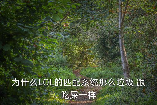 为什么LOL的匹配系统那么垃圾 跟吃屎一样