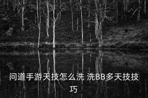 问道手游技能怎么重洗，问道手游天技怎么洗 洗BB多天技技巧