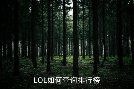 LOL如何查询排行榜