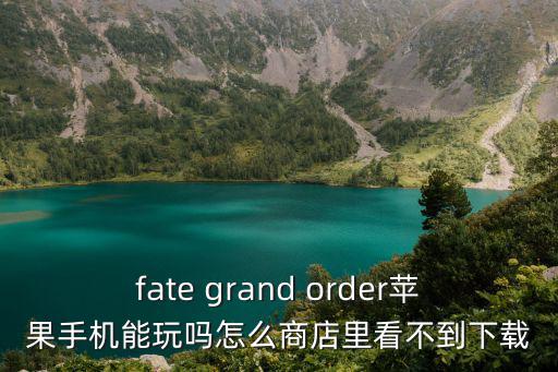 fate grand order苹果手机能玩吗怎么商店里看不到下载