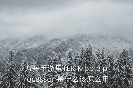 方舟手游里TEK Kibble processor 是什么该怎么用