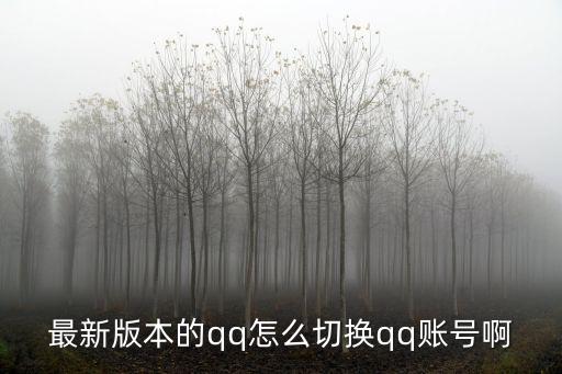 最新版本的qq怎么切换qq账号啊