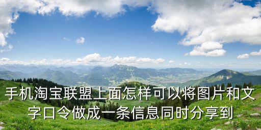 手机淘宝联盟上面怎样可以将图片和文字口令做成一条信息同时分享到