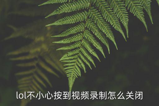 lol不小心按到视频录制怎么关闭