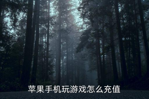 苹果手机玩游戏怎么充值