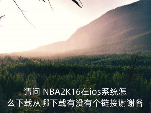 请问 NBA2K16在ios系统怎么下载从哪下载有没有个链接谢谢各