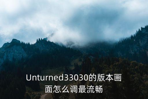 Unturned33030的版本画面怎么调最流畅