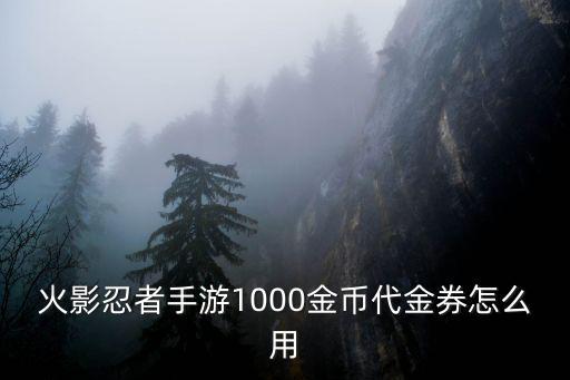 火影忍者手游1000金币代金券怎么用