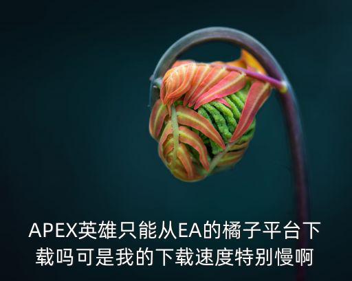 APEX英雄只能从EA的橘子平台下载吗可是我的下载速度特别慢啊