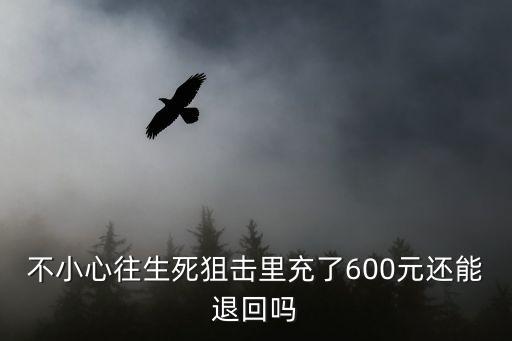 不小心往生死狙击里充了600元还能退回吗