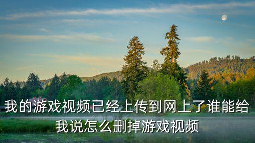 我的游戏视频已经上传到网上了谁能给我说怎么删掉游戏视频