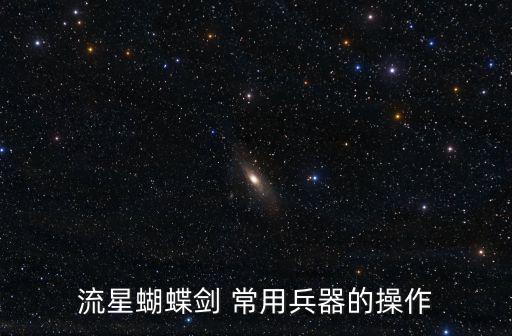 流星蝴蝶剑 常用兵器的操作