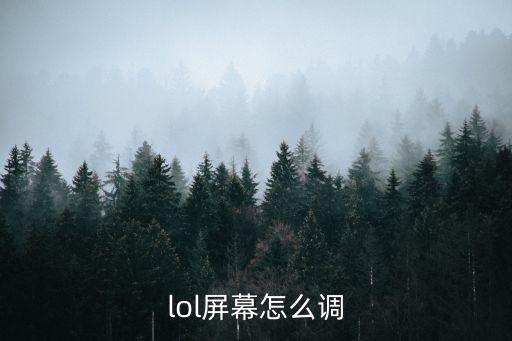 lol屏幕怎么调