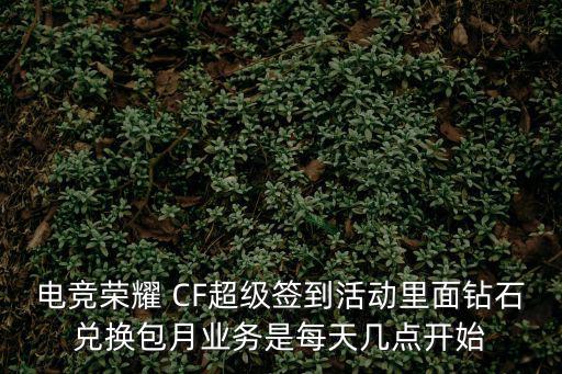 电竞荣耀 CF超级签到活动里面钻石兑换包月业务是每天几点开始