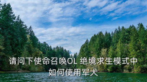 请问下使命召唤OL 绝境求生模式中如何使用军犬