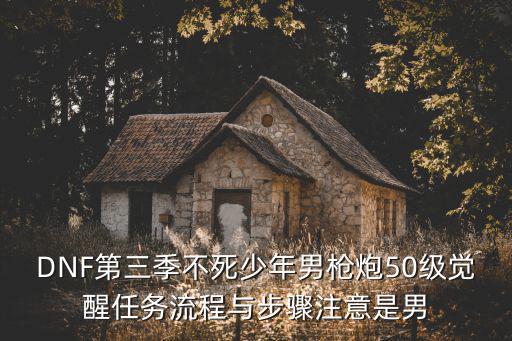 dnf手游男枪50级怎么觉醒，DNF第三季不死少年男枪炮50级觉醒任务流程与步骤注意是男