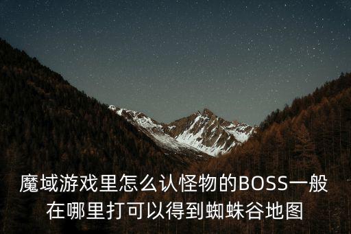 魔域游戏里怎么认怪物的BOSS一般在哪里打可以得到蜘蛛谷地图