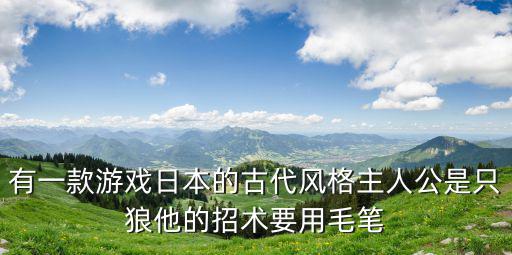 有一款游戏日本的古代风格主人公是只狼他的招术要用毛笔