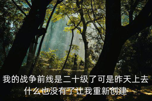 我的战争前线是二十级了可是昨天上去什么也没有了让我重新创建