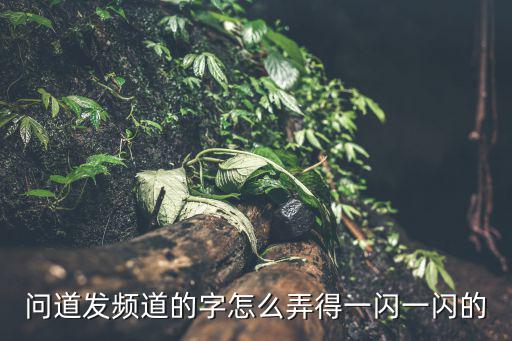 问道发频道的字怎么弄得一闪一闪的