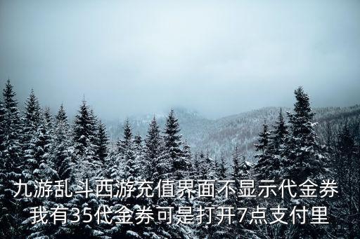 九游乱斗西游充值界面不显示代金券 我有35代金券可是打开7点支付里