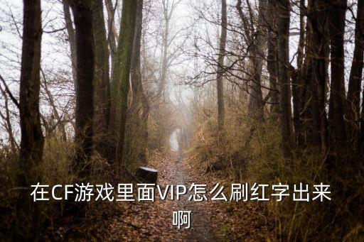 在CF游戏里面VIP怎么刷红字出来啊