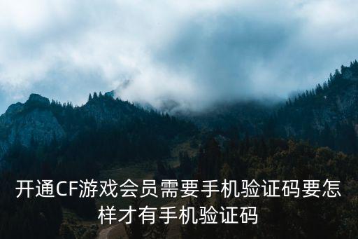 cf手游快手怎么认证，开通CF游戏会员需要手机验证码要怎样才有手机验证码