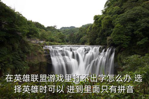 在英雄联盟游戏里打不出字怎么办 选择英雄时可以 进到里面只有拼音