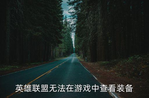 英雄联盟无法在游戏中查看装备