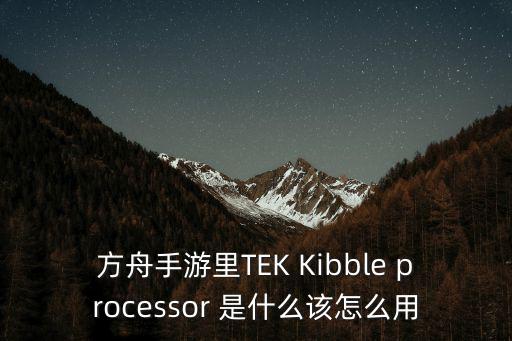 方舟手游怎么分配属性，方舟手游里TEK Kibble processor 是什么该怎么用