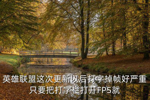 英雄联盟这次更新以后打字掉帧好严重只要把打字栏打开FPS就