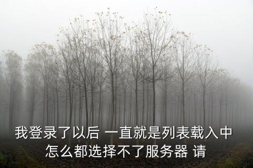 我登录了以后 一直就是列表载入中 怎么都选择不了服务器 请