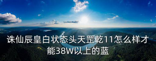 诛仙辰皇白状态头天罡乾11怎么样才能38W以上的蓝