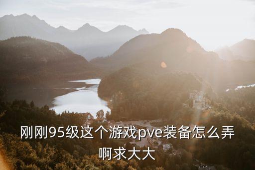 刚刚95级这个游戏pve装备怎么弄啊求大大