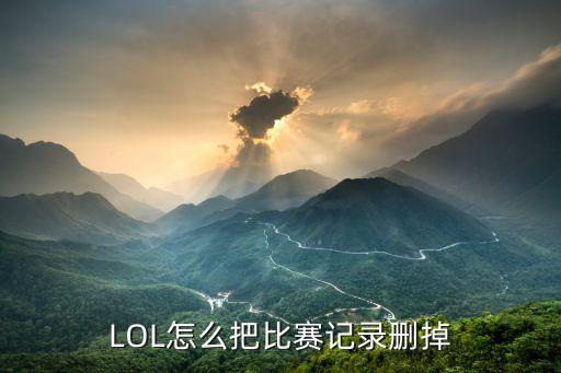 LOL怎么把比赛记录删掉