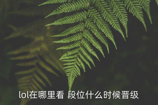 lol在哪里看 段位什么时候晋级