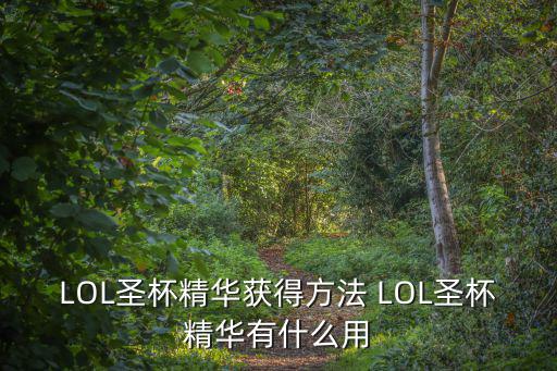 LOL圣杯精华获得方法 LOL圣杯精华有什么用