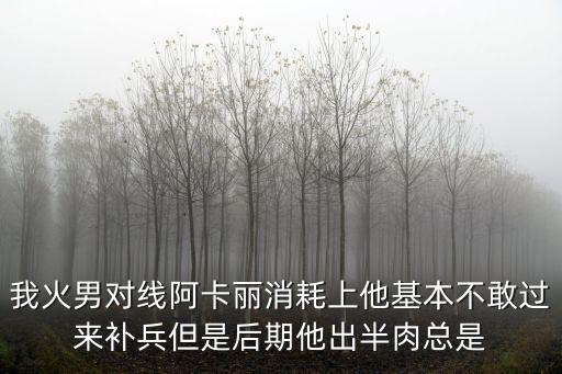 我火男对线阿卡丽消耗上他基本不敢过来补兵但是后期他出半肉总是