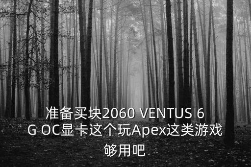 准备买块2060 VENTUS 6G OC显卡这个玩Apex这类游戏够用吧